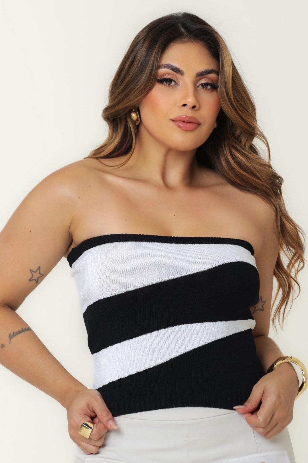 Tomara que caia Bicolor Modal- Preto e Branco