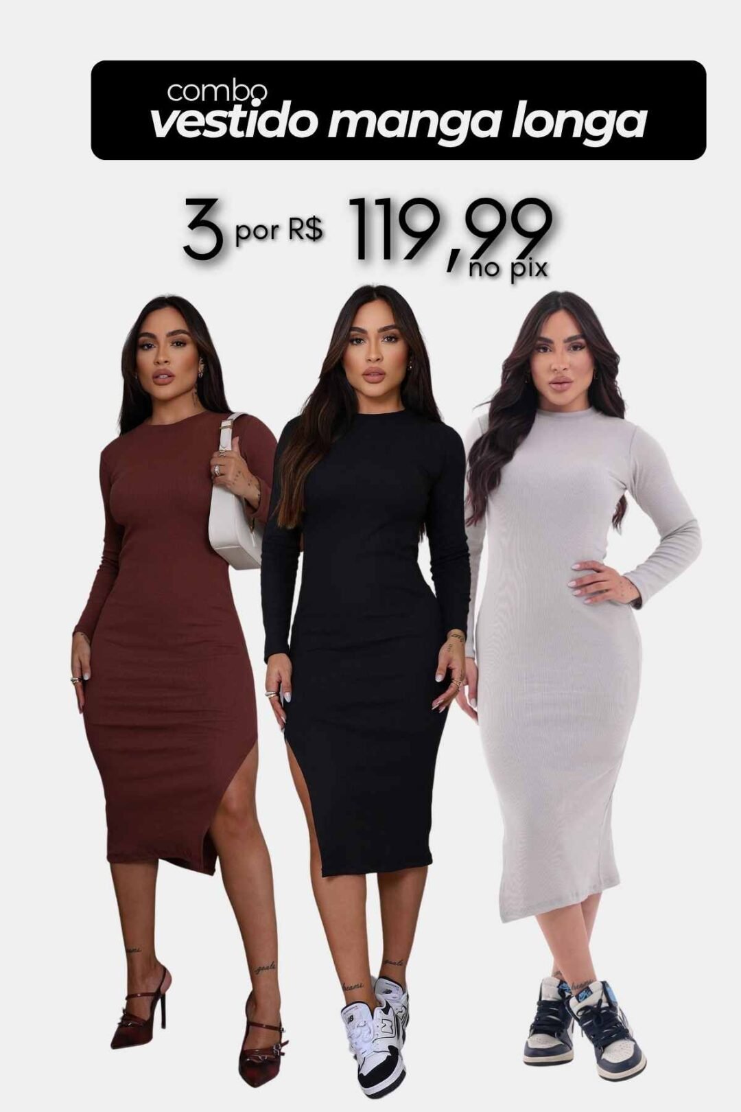 Combo Vestido Manga Longa (01)