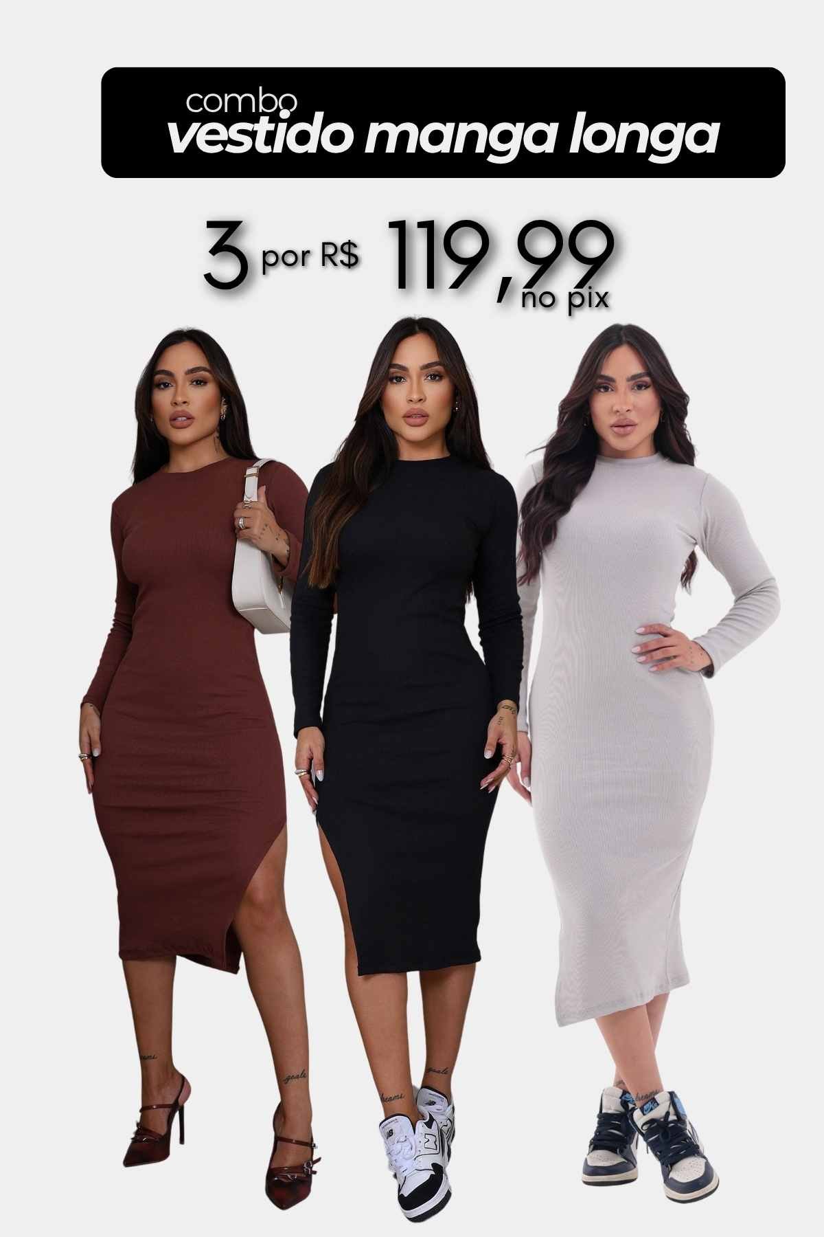 Combo Vestido Manga Longa (01)
