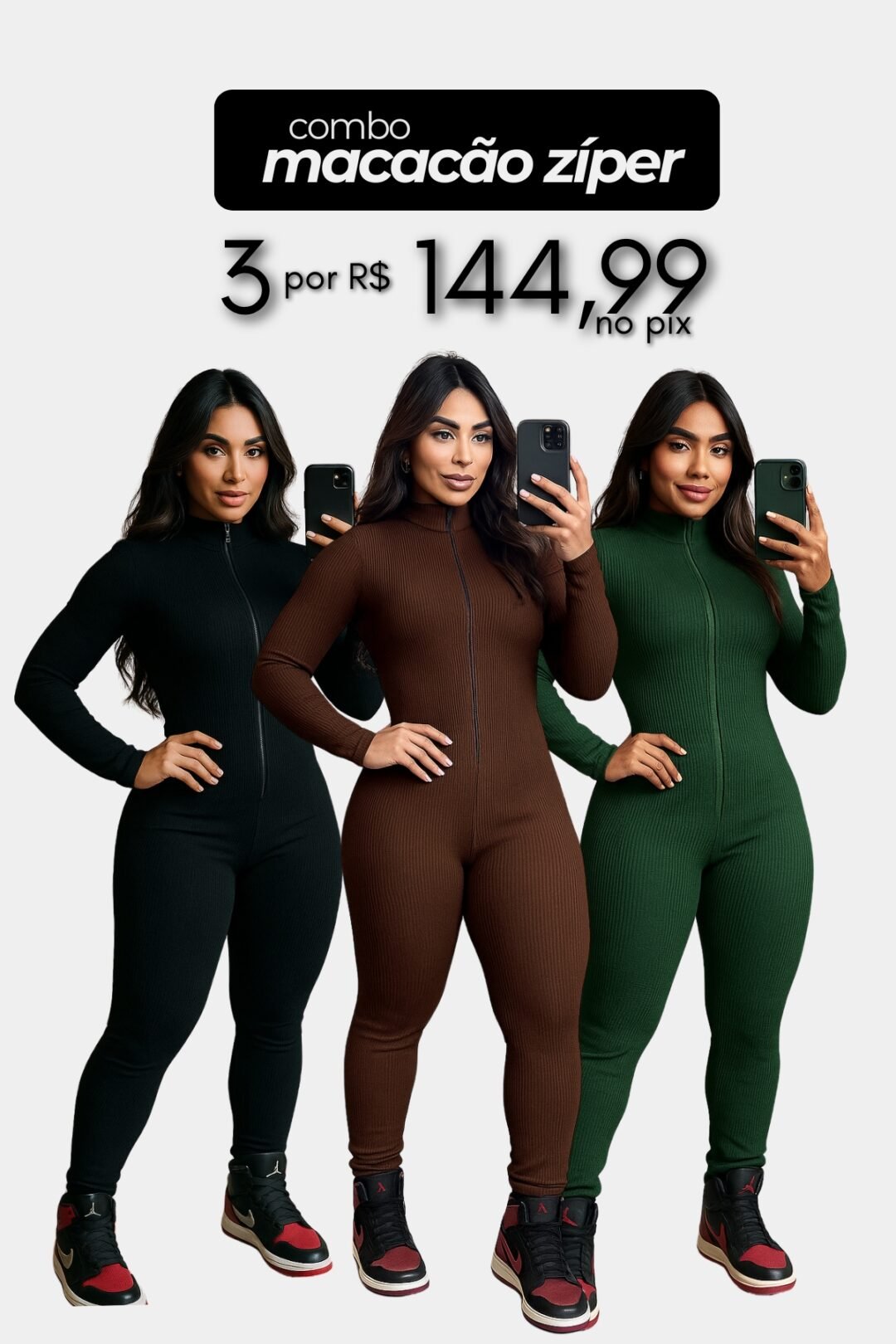 Combo Macacão Ziper