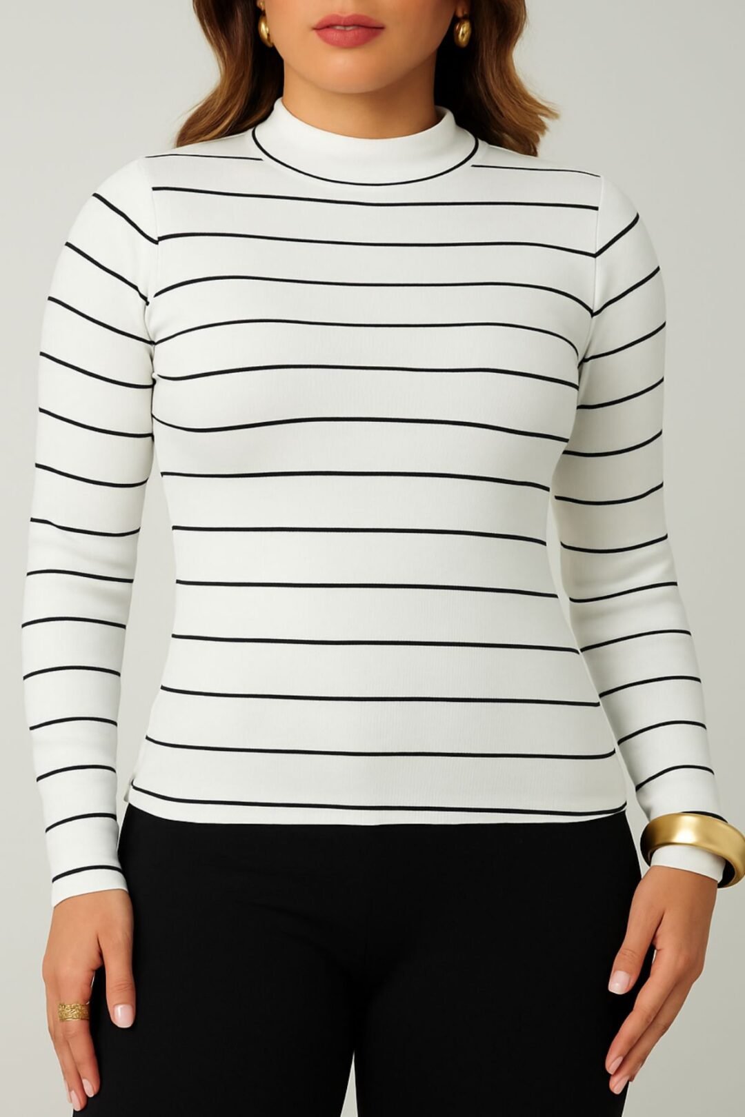Blusa Cacharrel Listrada- Branco