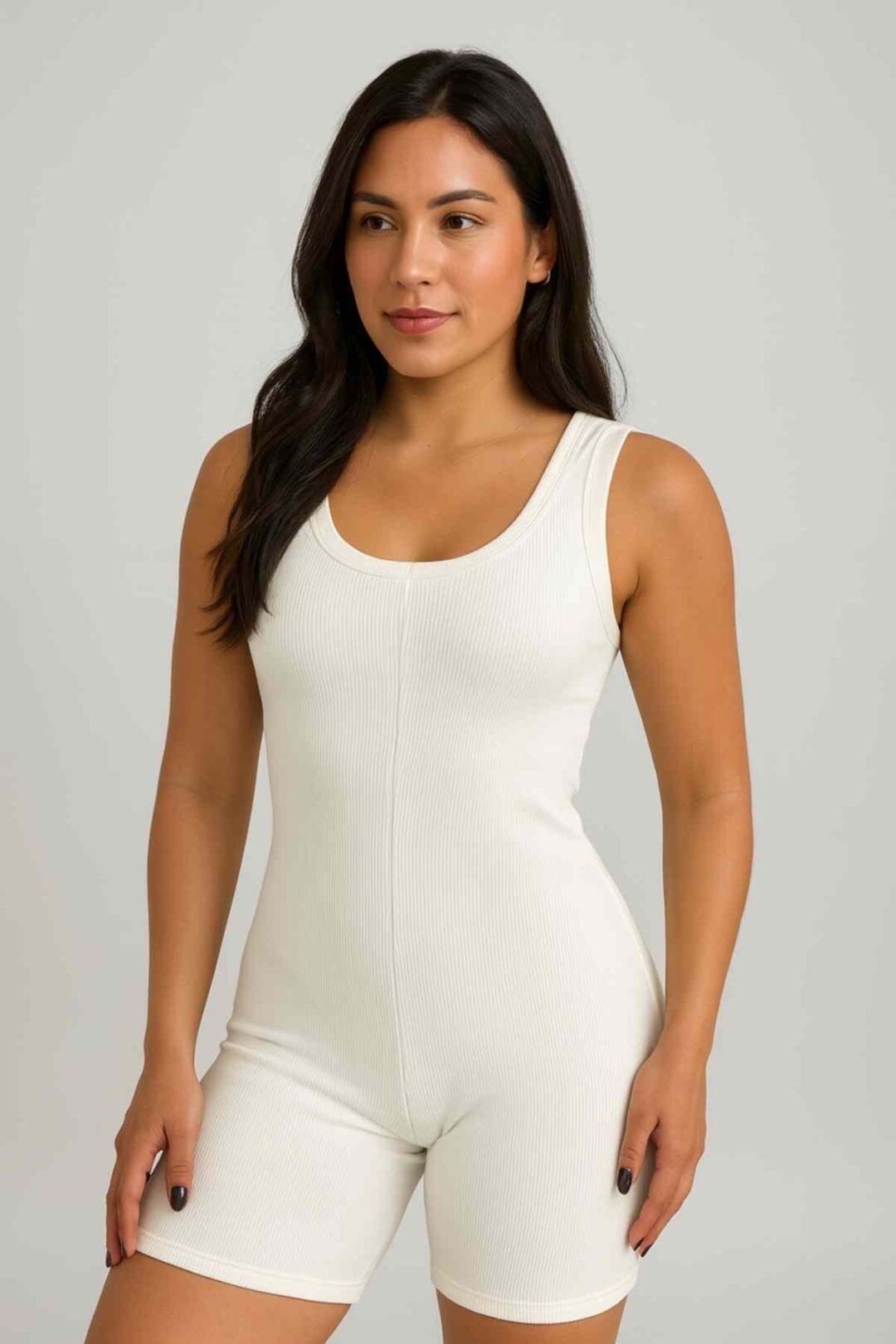 Macacão Regata Curto - Branco